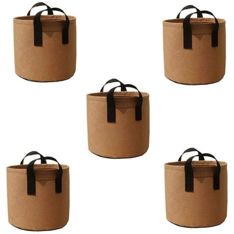 Pots de fleurs en tissu résistant, sac de plantation pour légumes/fleurs/plantes, pot de fleurs épais en non-tissé avec poignée (5 gallons) (1/5)