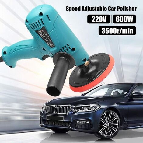 Polisseuse électrique 220 V 600 W, vitesse réglable 3500 tr/min, pour voitures et bateaux : polissage, cirage et ponçage. (1/5)