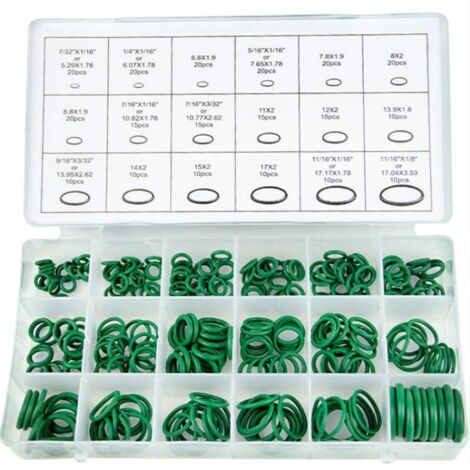 270 joints toriques HNBR pour climatiseur automobile - Outils de réparation automobile - Kit de joints en caoutchouc pour réfrigérant de climatiseur automobile - Accessoires auto