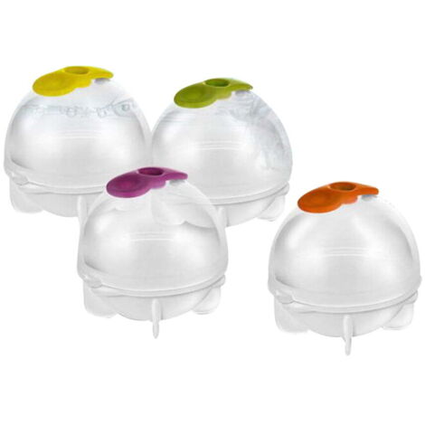 Moule à glaçons sphériques (lot de 4), moule à glaçons ronds de 6,35 cm (2,5 pouces) pour whisky, moule à glaçons sphériques pour cocktails, desserts et fruits (à faire soi-même). (1/5)