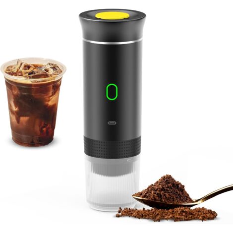 Cafetière portable 3 en 1 sans fil, compatible avec les capsules et le café moulu, pour café infusé à froid et café chaud, tasse de 60 ml (1/4)