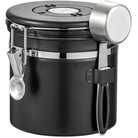 Boîte de conservation pour café en acier inoxydable, bocal à grains de café hermétique, récipient de stockage alimentaire pour le remplissage de café (1/5)