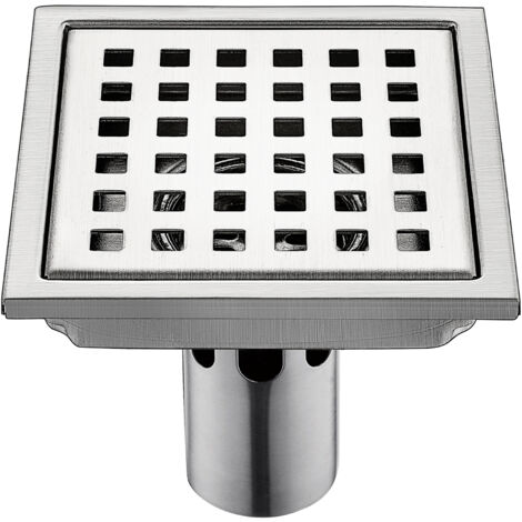 Siphon De Sol avec Grille 1 Pièces en Acier Inoxydable Drain11Cm  11Cm Filtre Carré Déodorant Anti Retour Fuite d'eau