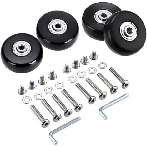 4 pièces roues de rechange pivotantes en caoutchouc pour Valises, Chariots à Bagages, Poussettes,OD 45 x 18mm (1/5)