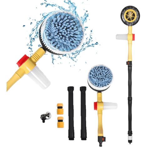 Brosse de Lavage de Voiture, Haute Pression, Rotation à 360°, Brosse Nettoyage Voiture, avec Long Manche, Brosse Lavage Voiture pour Laver La Voiture, Murs, Vitres