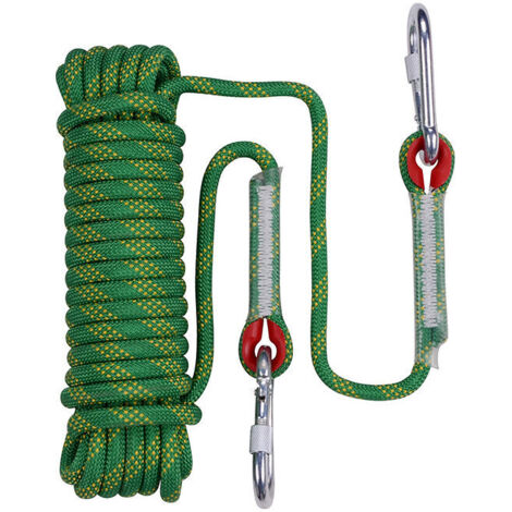 Corde d'escalade extérieure 20m – Nylon 12mm anti-déchirures – Charge 2100kg – Pour alpinisme, sauvetage et randonnée