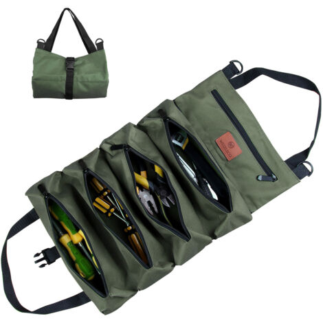 Gotrays – Trousse à outils en tissu Oxford 47 x 28,5 cm – Sac à outils pour matériel de suspension – Compatible avec outils de bricolage – Camouflage vert