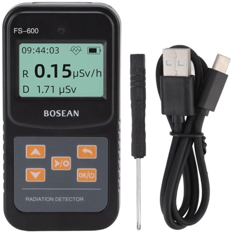 Gotrays – Détecteur de radiation nucléaire portable – Compteur Geiger haute sensibilité – Plage de mesure 0,1 hSV/h à 10 mSV/h – Alimentation USB Type C