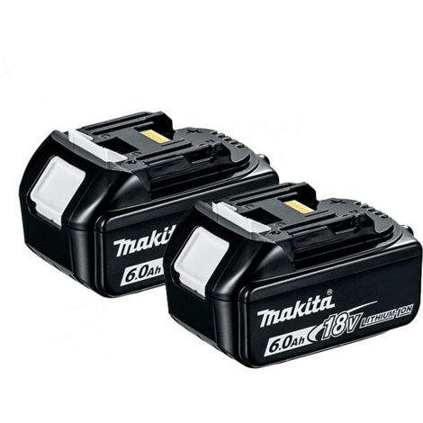 Pack de 2 batteries 18V 6,0Ah 1972934 – Li-Ion pour outils Makita LXT – Charge rapide en 55 min – Indicateur de niveau de charge