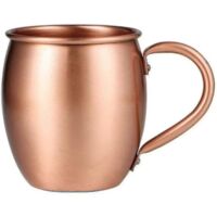 Mug en cuivre pur à 100 % (530 ml) - Mug Moscow Mule - Mug tambour - Mug à cocktail - Mug en cuivre pur - Idéal pour restaurants et bars