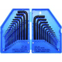 Bgs Technic – Jeu de 30 clés BTR métriques et pouces – Clés en chrome-vanadium – Hexagone intérieur – Pour espaces confinés