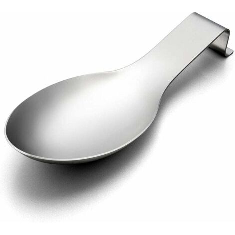 Repose-cuillère, porte-louche et porte-spatule en acier inoxydable, durable et compatible lave-vaisselle.