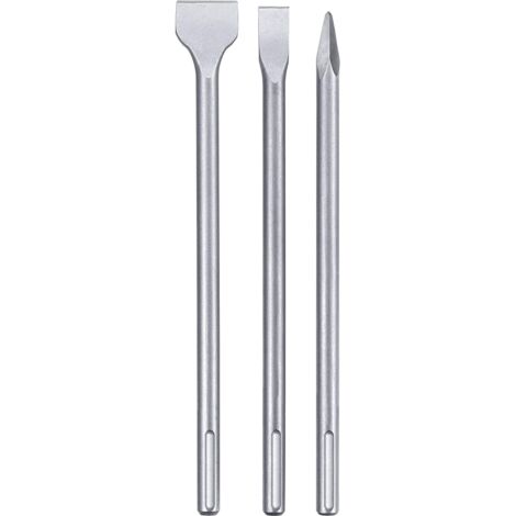 Jeu de 3 burins pour perceuses à percussion à mandrin SDS-max (3 pièces, pour toutes les perceuses à percussion à mandrin SDS-max, avec 2 burins plats et 1 poinçon) (1/5)