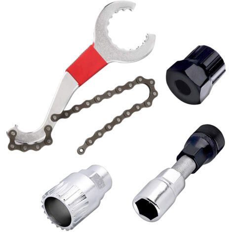 Outil multifonction 6 en 1 pour démontage de cassette de vélo avec extracteur de manivelle et extracteur de roulement inférieur - Kit de réparation 4 pièces (1/5)
