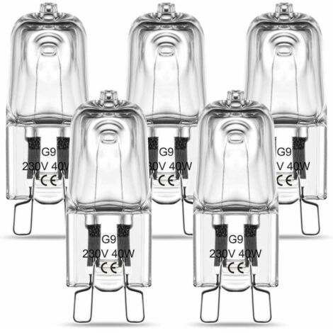 Ampoule halogène G9 pour four, 40 W, 230 V, tolérance 300 °C, lot de 5 - Ampoule halogène G9 pour four, 40 W, 230 V, tolérance 300 °C, lot de 5 (1/5)