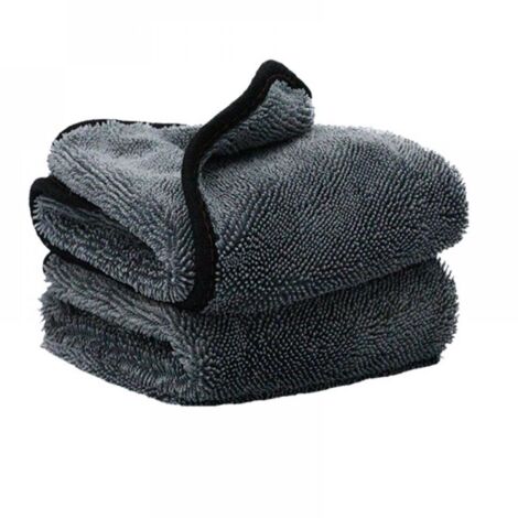 Lot de 2 chiffons de nettoyage secs de qualité supérieure, absorbants, en microfibre pour l'entretien automobile, 60 x 40 cm.