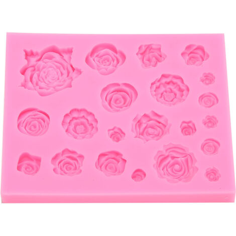 Moule en silicone en forme de rose pour décorer chocolat, fondant et pâte à modeler. (1/5)