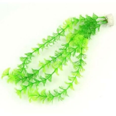 Plantes aquatiques artificielles vanille-vert en 3 sections : réalistes, durables et faciles à utiliser pour les aquariums (1/4)