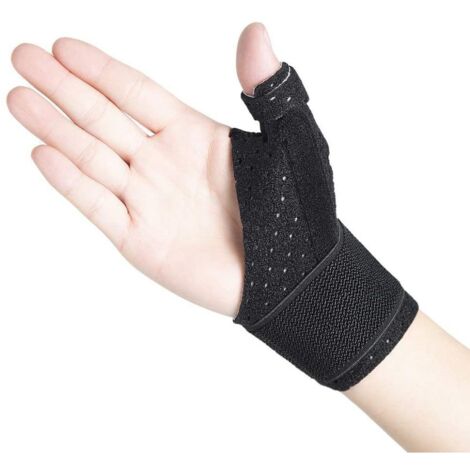 Bandage de pouce réversible à compression Thx4COPPER et attelle pour articulation, orthèse de pouce pour BlackBerry Thumb, arthrite, doigt à ressaut, tendinite, respirant, support stable pour le pouce (1/5)