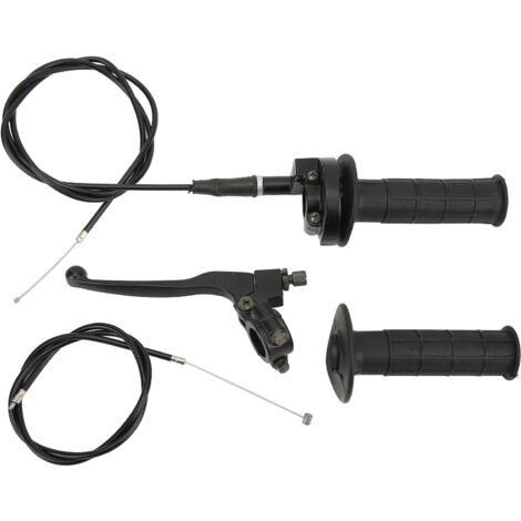 Kit de câble de poignée d'accélérateur et de frein 7/8 po, finition noire mate, pour motos tout-terrain 4 temps 50 cc, 90 cc, 110 cc et 125 cc. (1/5)