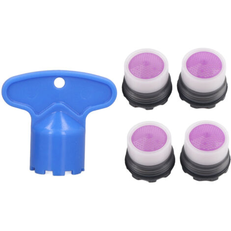 Lot de 4 aérateurs de robinet d'évier M16,5 mm, limiteur de débit 1,2 GPM, buse à bulles pour cuisine et salle de bain (1/5)
