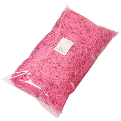 Papier de remplissage en raphia rose, couleurs vives et éclatantes, inodore, idéal pour décorer vos emballages cadeaux (100 g).