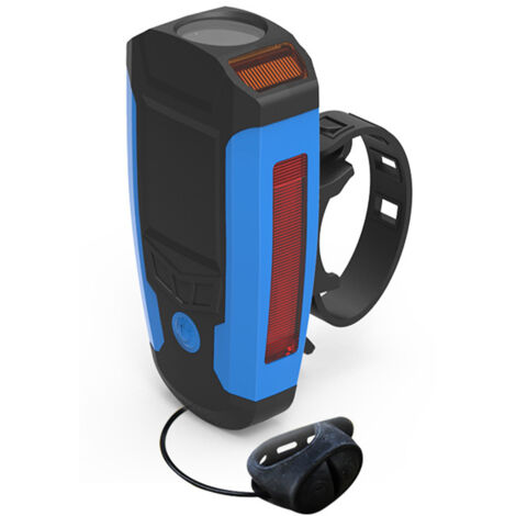 Lampe de code à induction de vibration rechargeable par USB avec affichage électrique, klaxon électrique et phare de vélo.