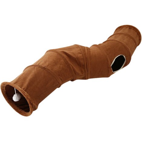 Jouet pour chat en daim en forme de S, tunnel pliable, auto-piquant - Jouet pour chat en daim en forme de S, tunnel pliable, auto-piquant (1/5)