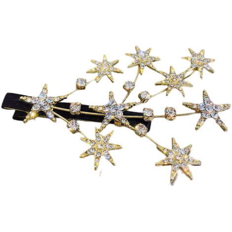 Barrette à cheveux strass pour filles et femmes, en forme d'étoile pailletée, accessoire de coiffure (1/5)