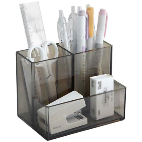 Organiseur de bureau, porte-stylo transparent et présentoir pour porte-stylo, idéal pour les bureaux, les écoles et les maisons. (1/5)