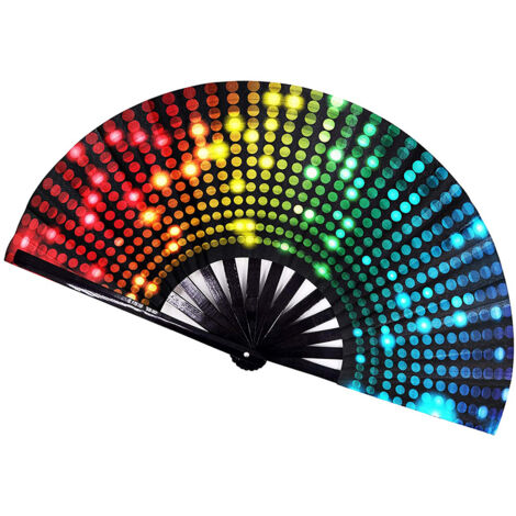 Éventails pliables en bambou, éventails portables colorés, accessoires de performance (1/5)