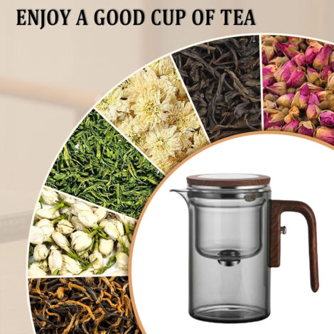 Une Théière Magique En Verre Avec Un Filtre Durable, Facile à Utiliser Et Idéale Pour Infuser Du The Des Infusions De Fleurs Et Bien Plus Encore 92097146