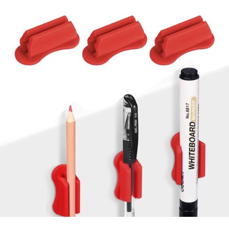 Porte-stylo mural adhésif, porte-stylo de bureau, porte-stylo en silicone pour bloc-notes, porte-marqueur adhésif pour bureau, fournitures scolaires pour organiser le bureau de la classe (1/5)