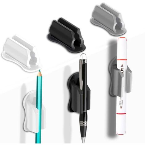 Porte-stylo mural pour bureau, porte-stylo adhésif, porte-stylo en silicone pour bloc-notes, porte-stylo adhésif pour marqueurs, porte-stylo pour bureau (1/5)