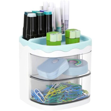Porte-stylo, porte-stylo de bureau, école, maison, fournitures artistiques, rangement de bureau avec tiroirs (1/5)