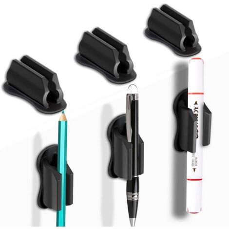 Porte-stylo mural adhésif, porte-stylo de bureau, porte-stylo en silicone pour bloc-notes, porte-marqueur adhésif pour bureau, fournitures scolaires pour organiser le bureau de la classe (1/5)