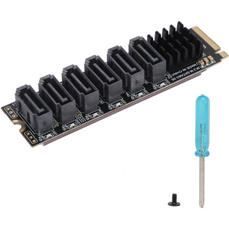 Carte adaptatrice PCIe 3.0 vers SATA 3.0 M.2 M EKY ASM1166, puce Plug and Play, 6 ports, carte d'extension M.2 vers SATA 3.0