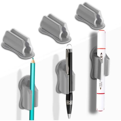 Porte-stylo mural adhésif, porte-stylo de bureau, porte-stylo en silicone pour bloc-notes, porte-marqueur adhésif pour bureau, fournitures scolaires pour organiser le bureau de la classe (1/5)