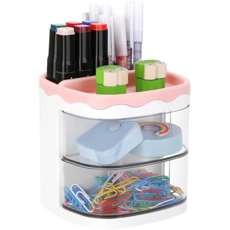Porte-stylo, porte-stylo de bureau, école, maison, fournitures artistiques, rangement de bureau avec tiroirs (1/5)