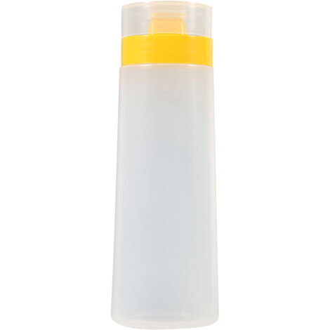 Bouteille à sauce à 4 trous, en résine sans danger pour le ketchup, la confiture, la mayonnaise et l'huile d'olive (jaune/rouge).