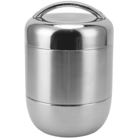 Boîte à lunch isotherme 1,5 L en acier inoxydable multicouche anti-fuites avec couvercle hermétique, coloris acier inoxydable. (1/5)