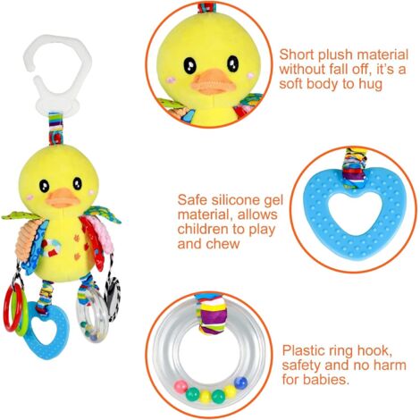 Jouet Suspendu Pour Poussette Et Berceau – Hochet Peluche Doux Coloré, Idéal Éveil Bébé Nouveau-Né Jouet De Poussette