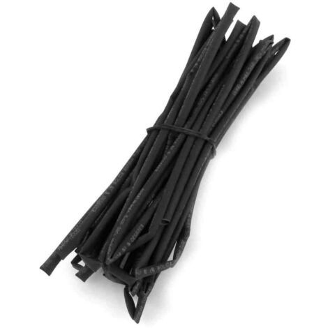Gaine thermorétractable de haute qualité, diamètre 3 mm, longueur 5 mètres, noire. (1/5)