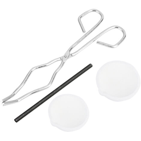 Kit de fusion de graphite (4 pièces) : bols en quartz, pince longue, tige de graphite, forge pour la fabrication de bijoux et de métaux. (1/5)