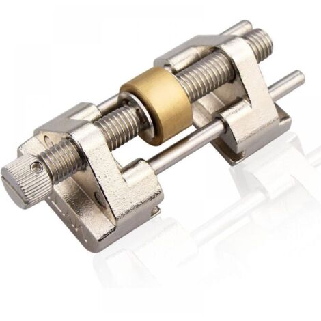 Guide d'affûtage - acier inoxydable - fixation latérale - angle fixe - avec rouleau en laiton pour ciseaux à bois, lames de rabot, ciseaux plats - largeur comprise entre 0,8 et 8,2 cm (1/5)