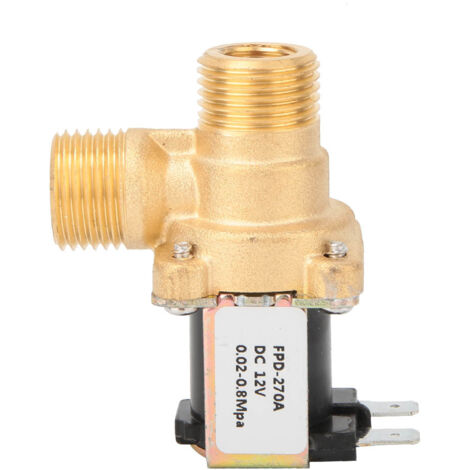 Électrovanne solénoïde en laiton G1/2" normalement fermée, interrupteur d'entrée d'eau (DC12V) (1/5)