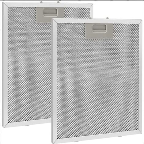 Filtre à graisse métallique (2 pièces) pour hotte aspirante, 320 x 260 mm, accessoire de filtre à mailles pour hottes de cuisine - argent (1/5)