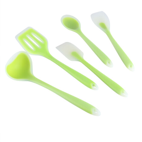 Ensemble de 5 ustensiles de cuisine résistants à la chaleur : cuillères et spatules