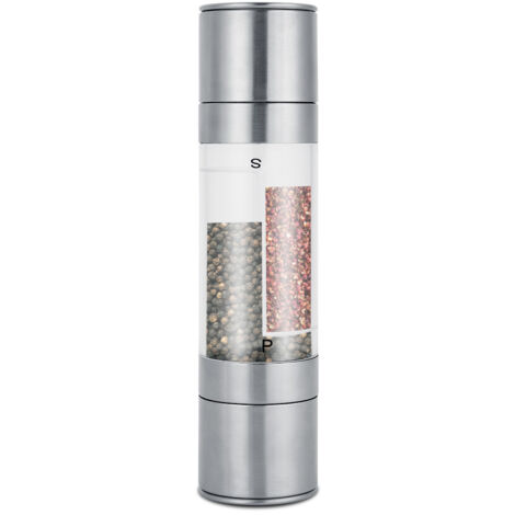 Moulin à poivre manuel 2 en 1 en acier inoxydable, outil de cuisine pour épices et sels (1/5)