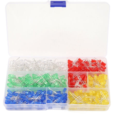 Lot de 500 diodes électroluminescentes (DEL) de 5 mm, couleurs variées, composants électroniques pour la réalisation de voyants de signalisation DIY. (1/5)